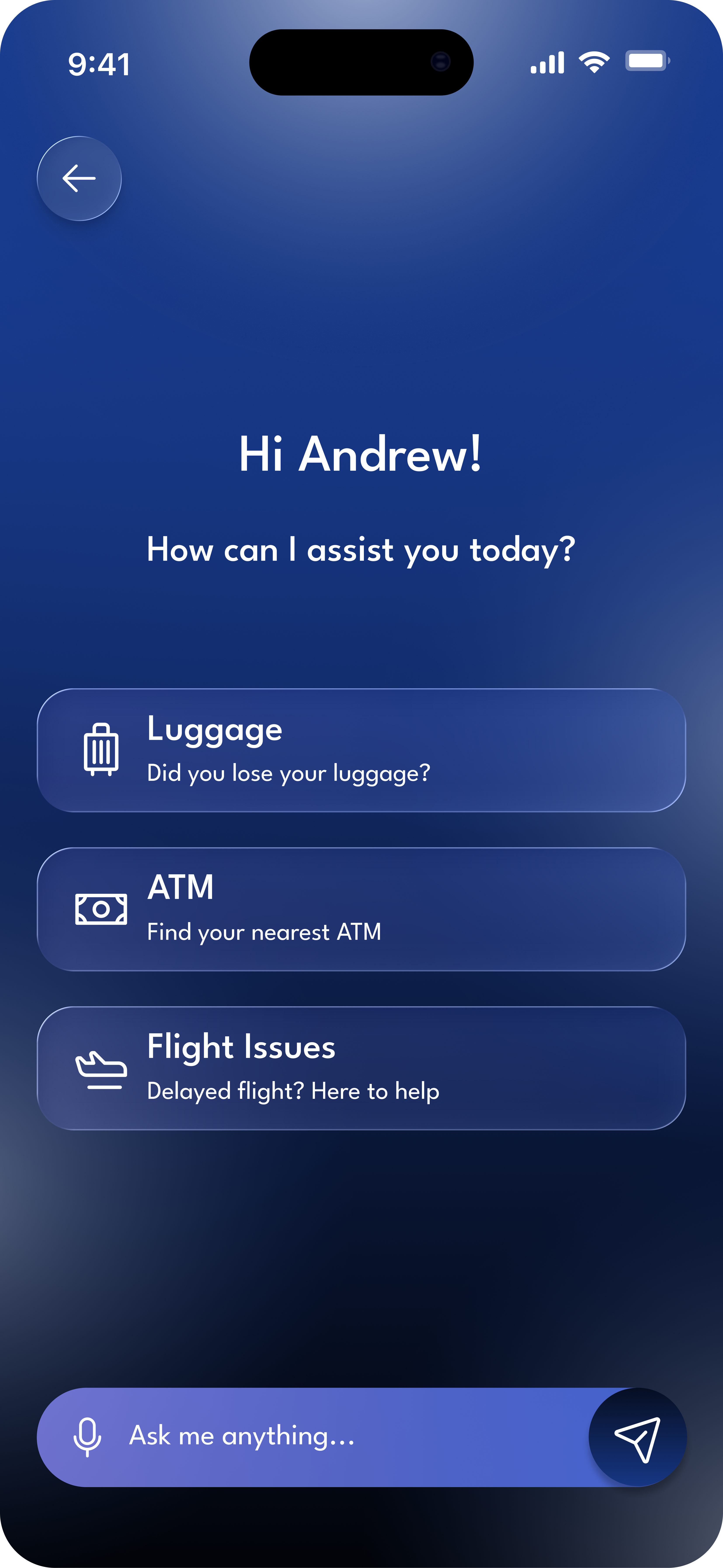 GLIDE AI assistant screen 1