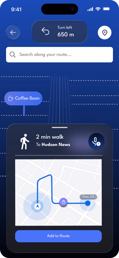 GLIDE airport navigation screen 2