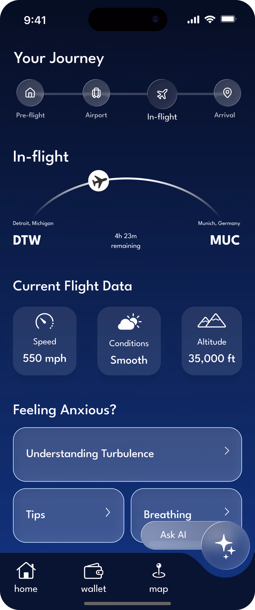 GLIDE turbulence guidance screen 1