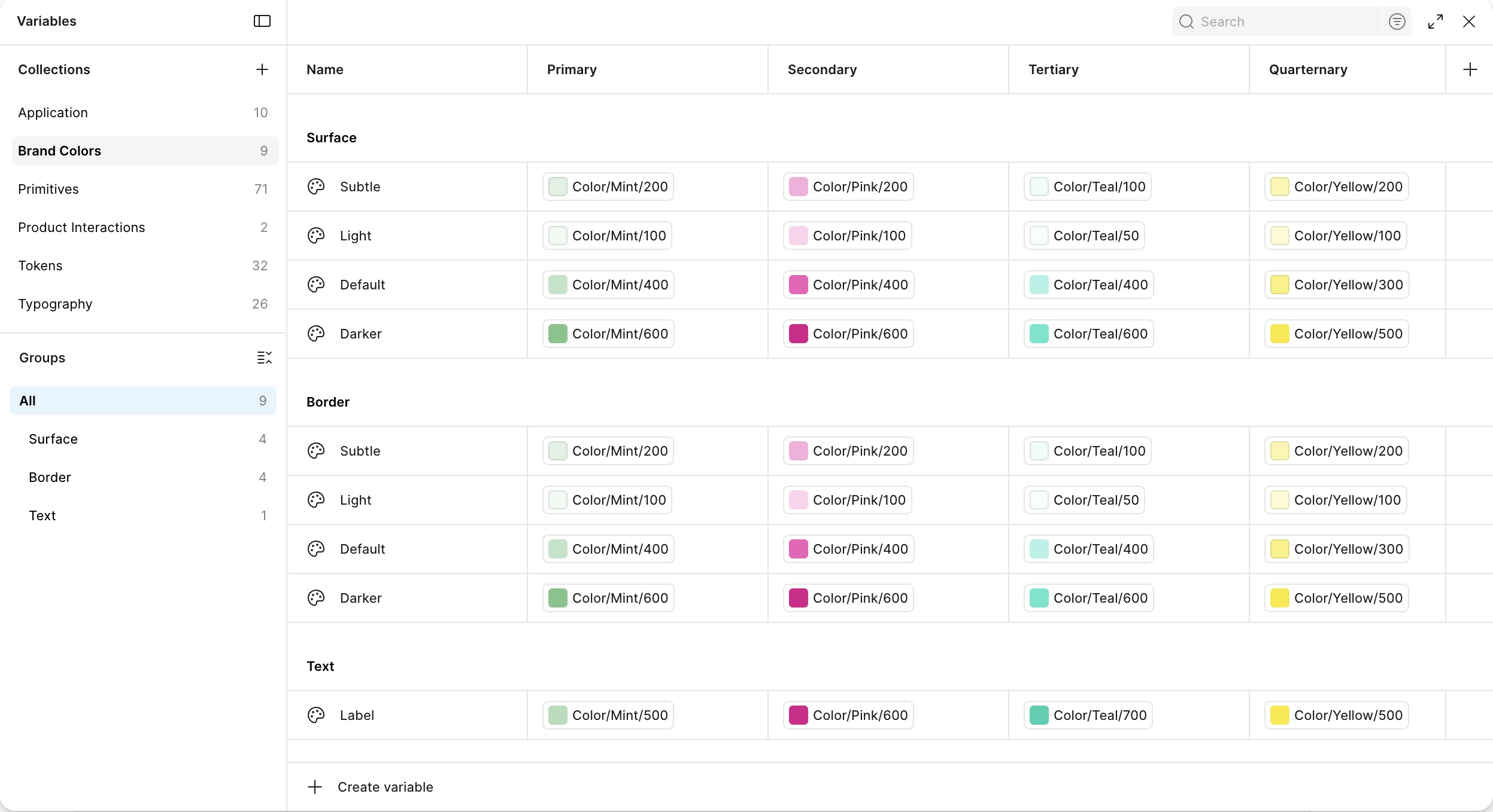 Brand color variables